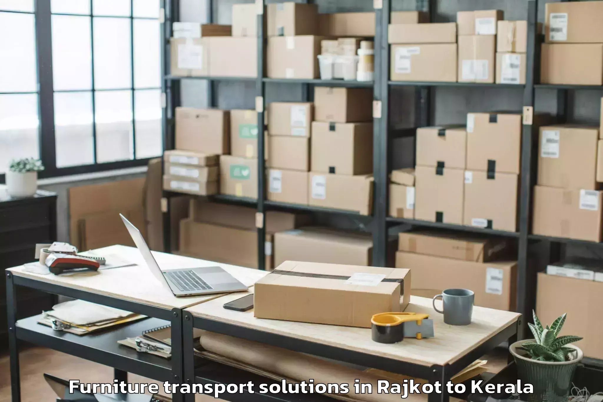 Get Rajkot to Kizhake Chalakudi Furniture Transport Solutions